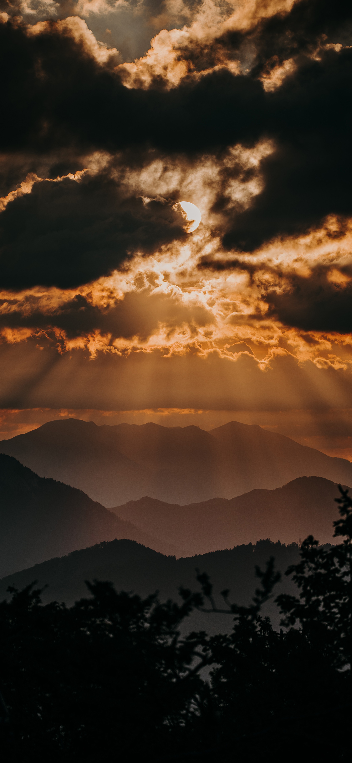 云空 日出 乌云 山峰 自然美景 苹果手机高清壁
