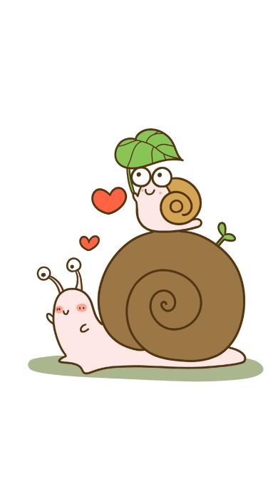 卡通亲子蜗牛创意