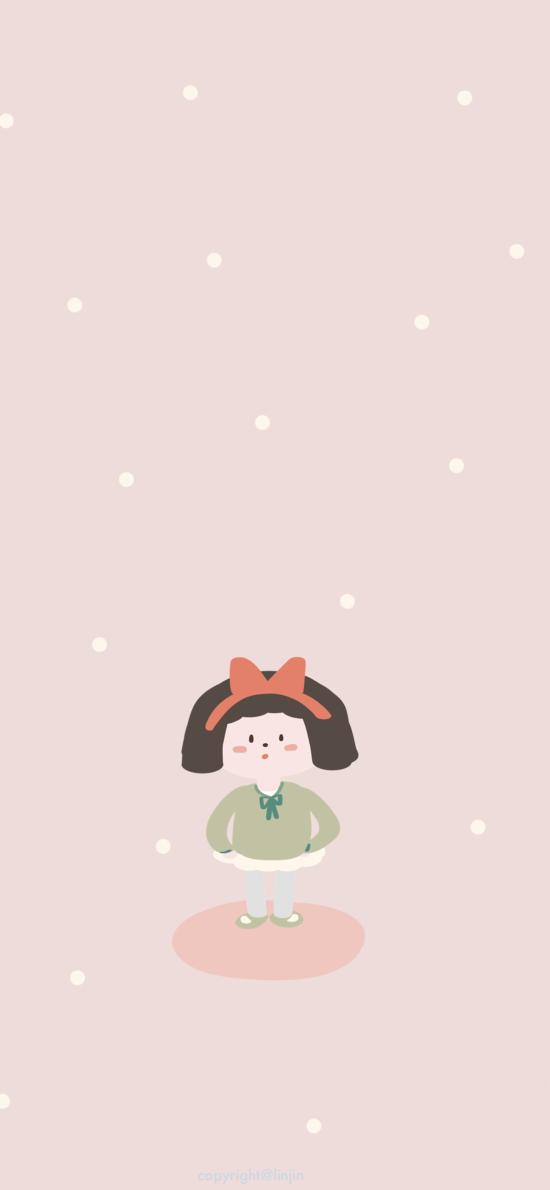 小女孩 可爱 色彩 粉